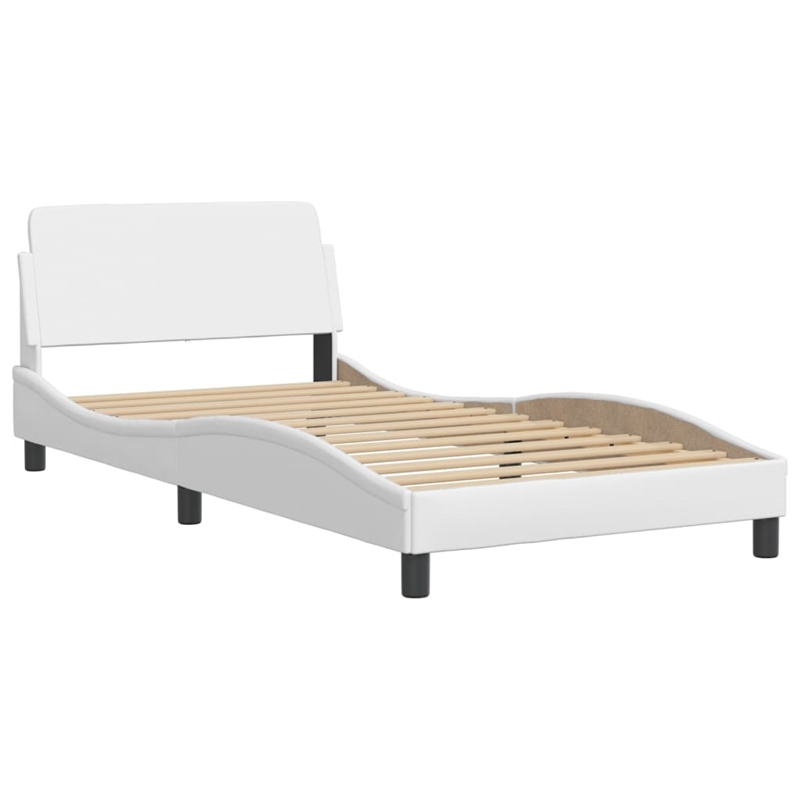 Bowery Hill Contemporary Rectangular Twin Bed Frame in White