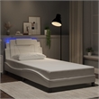 Bowery Hill Contemporary Rectangular Twin Bed Frame in White