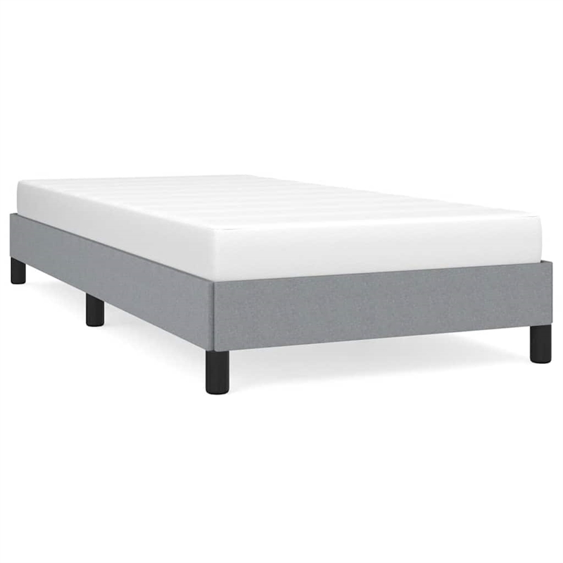 Bowery Hill Contemporary Engineered Wood Twin Bed Frame in Light Grey