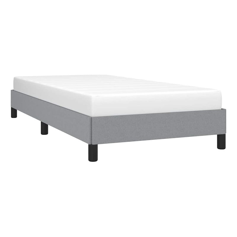 Bowery Hill Contemporary Engineered Wood Twin Bed Frame in Light Grey