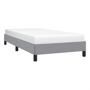 Bowery Hill Contemporary Engineered Wood Twin Bed Frame in Light Grey