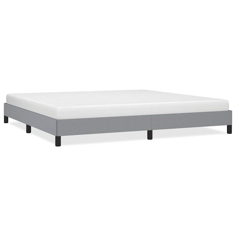 Bowery Hill Contemporary Engineered Wood King Bed Frame in Light Grey