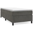 Bowery Hill Contemporary Engineered Wood Velvet Bed Frame in Dark Grey