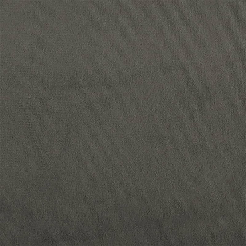 Bowery Hill Contemporary Engineered Wood Velvet Bed Frame in Dark Grey