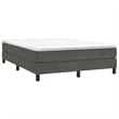 Bowery Hill Contemporary Engineered Wood Velvet Bed Frame in Dark Grey