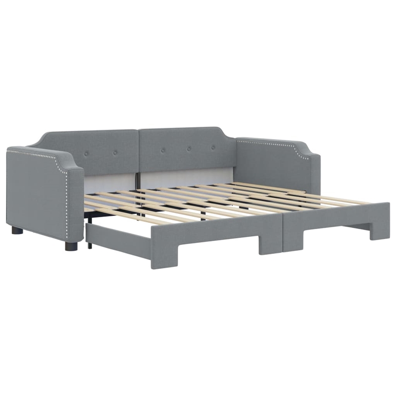 Bowery Hill Contemporary Daybed With Trundle in Light Grey Finish