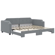 Bowery Hill Contemporary Daybed With Trundle in Light Grey Finish