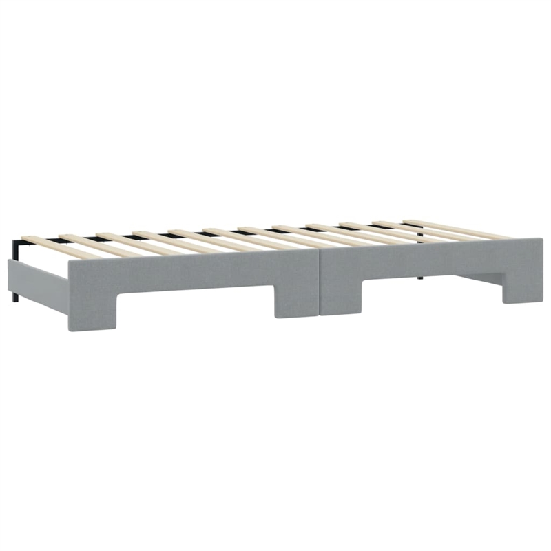 Bowery Hill Contemporary Daybed With Trundle in Light Grey Finish