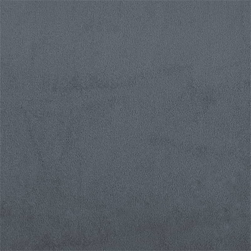 Bowery Hill Engineered Wood Velvet Queen Bed Frame in Dark Grey