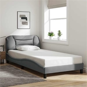 Bowery Hill Contemporary Twin XL Engineered Wood Bed Frame in Light Gray
