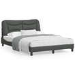Bowery Hill Contemporary Polyester Upholstery Full Bed Frame Dark Grey