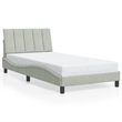 Bowery Hill Contemporary Engineered Wood Twin Bed Frame in Light Grey