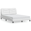Bowery Hill Contemporary Faux Leather Full Bed Frame in White