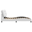 Bowery Hill Contemporary Faux Leather Full Bed Frame in White