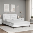 Bowery Hill Contemporary Faux Leather Full Bed Frame in White