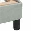 Bowery Hill Contemporary Queen Velvet Bed Frame in Light Grey