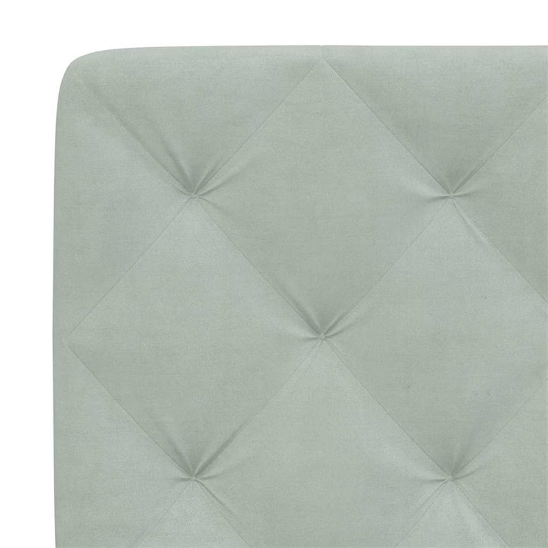 Bowery Hill Contemporary Queen Velvet Bed Frame in Light Grey