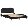 Bowery Hill Contemporary Faux Leather Full Bed Frame in Black