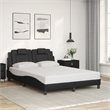 Bowery Hill Contemporary Faux Leather Full Bed Frame in Black