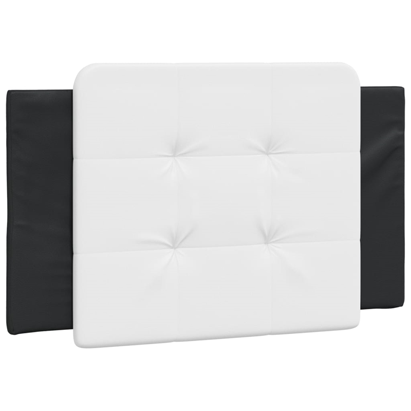 Bowery Hill Contemporary Faux Leather Twin Bed Frame in Black and White