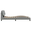 Bowery Hill Polyester Upholstery Twin Bed Frame in Light Grey