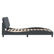 Bowery Hill Engineered Wood Full Bed Frame in Dark Gray Fabric