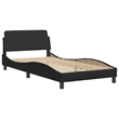 Bowery Hill Contemporary Rectangular Twin Bed Frame with LED in Black