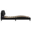 Bowery Hill Contemporary Rectangular Twin Bed Frame with LED in Black