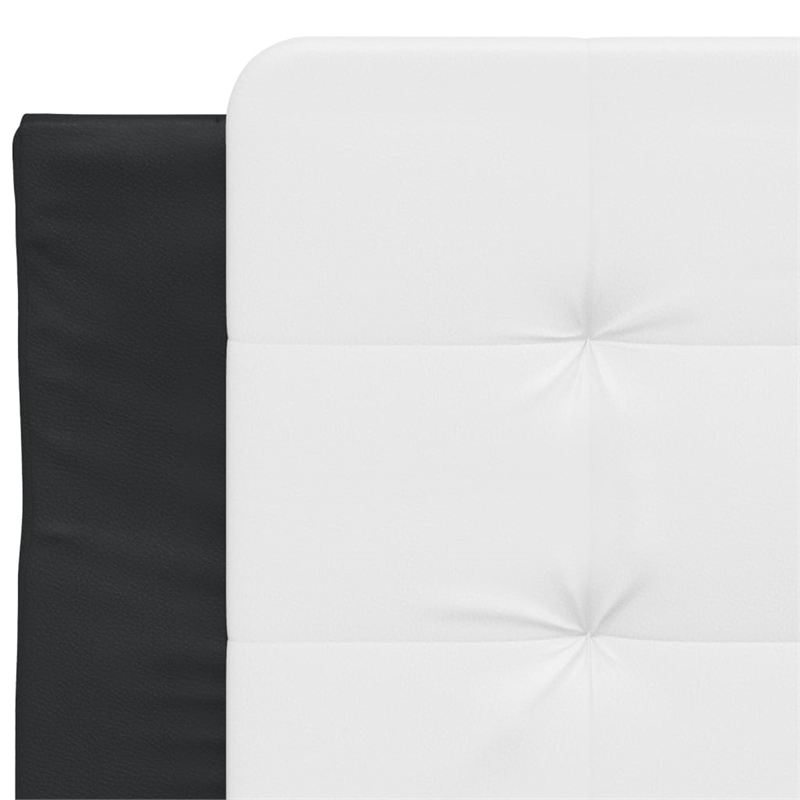 Bowery Hill Contemporary Faux Leather Bed Frame in Black and White