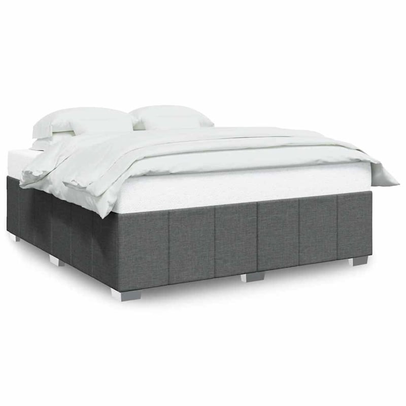 Bowery Hill Contemporary Engineered Wood King Bed Frame in Dark Gray