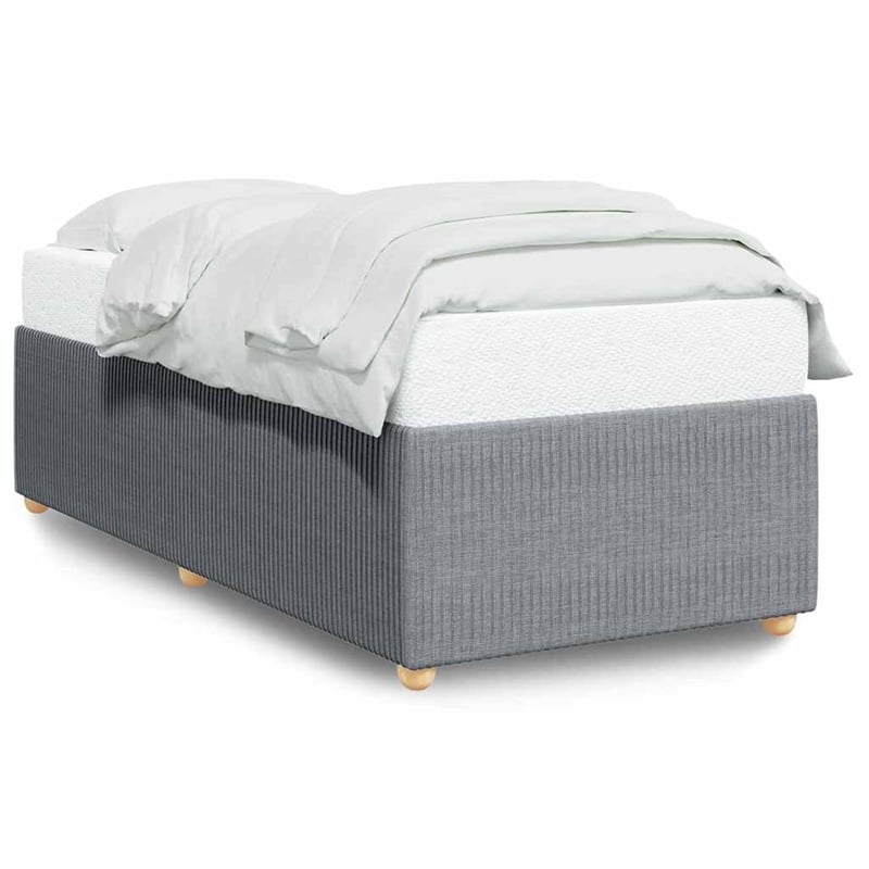Bowery Hill Contemporary Twin XL Engineered Wood Bed Frame in Light Grey