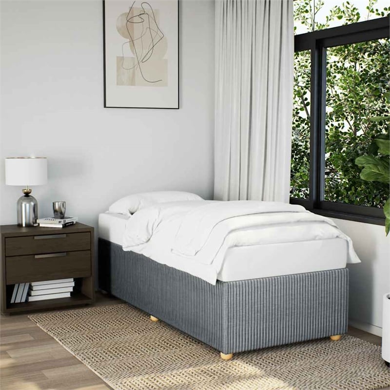 Bowery Hill Contemporary Twin XL Engineered Wood Bed Frame in Light Grey