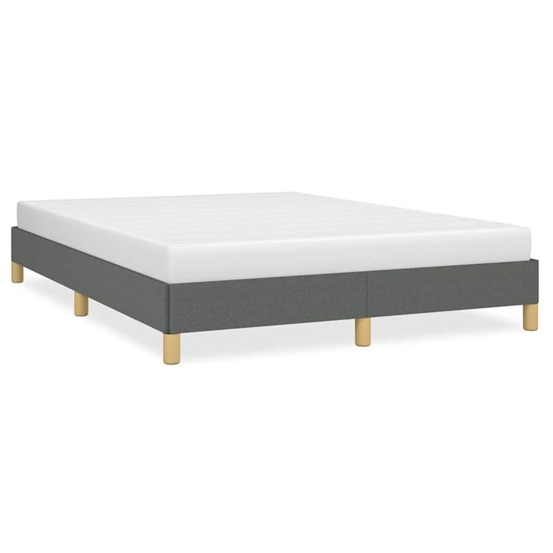 Bowery Hill Contemporary Engineered Wood Full Bed Frame in Dark Gray