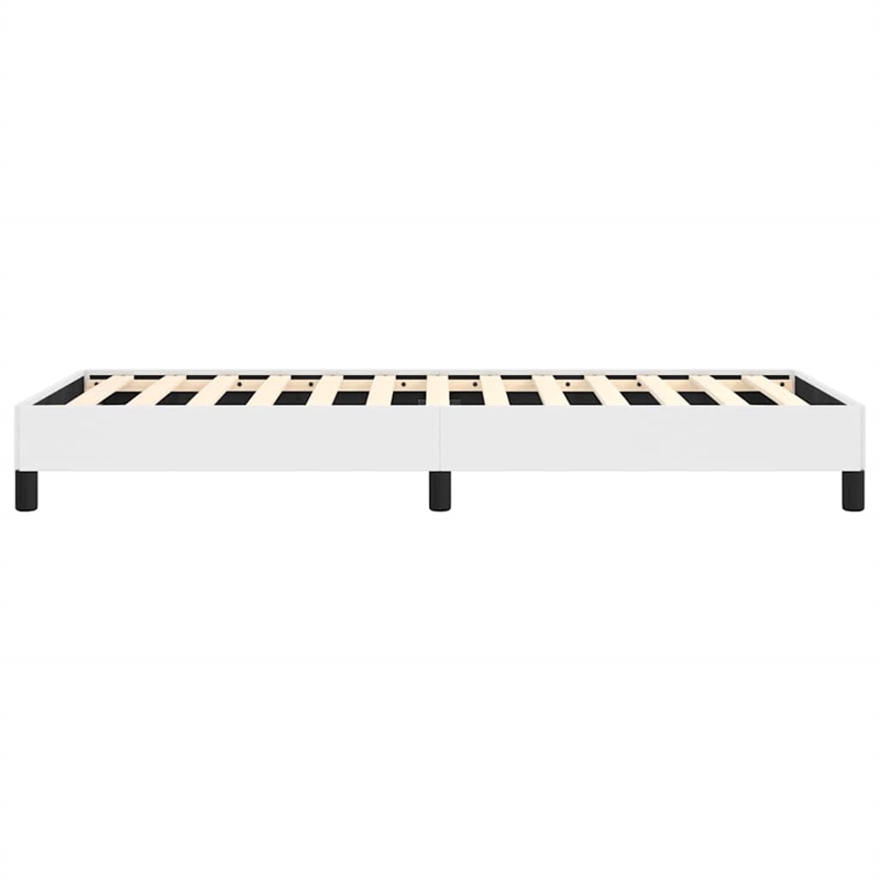 Bowery Hill Contemporary Modren Twin Faux Leather Bed Frame in White