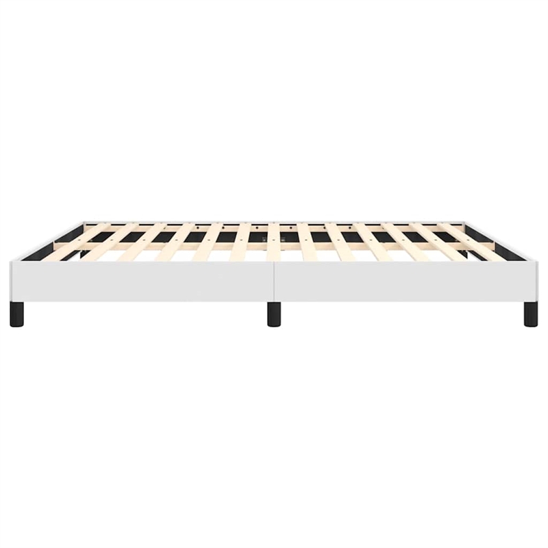 Bowery Hill King Faux Leather Engineered Wood Bed Frame in White