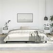 Bowery Hill King Faux Leather Engineered Wood Bed Frame in White