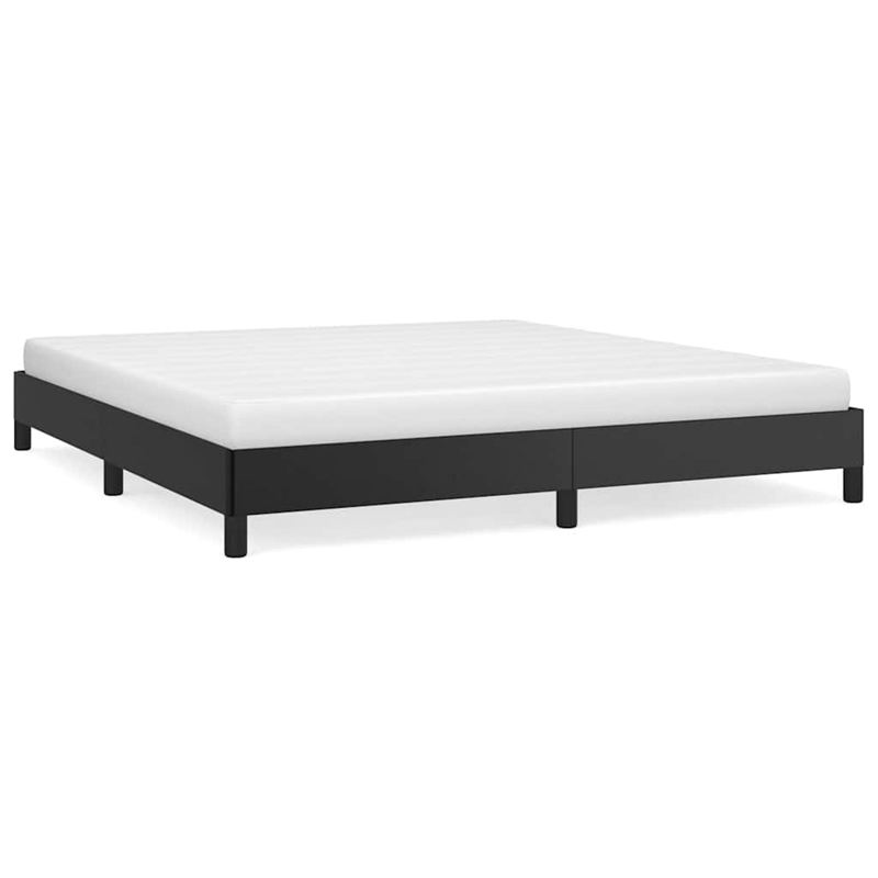 Bowery Hill Engineered Wood Faux Leather California King Bed Frame in Black