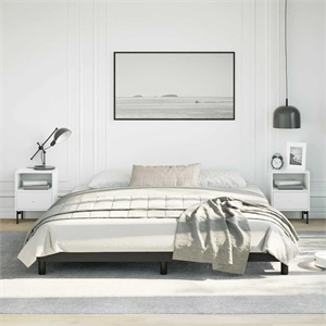 Bowery Hill Engineered Wood Faux Leather California King Bed Frame in Black