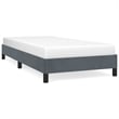 Bowery Hill Engineered Wood Velvet Twin Bed Frame in Dark Gray