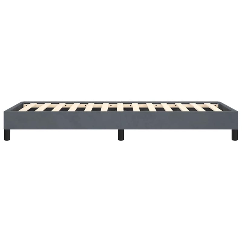 Bowery Hill Engineered Wood Velvet Twin Bed Frame in Dark Gray