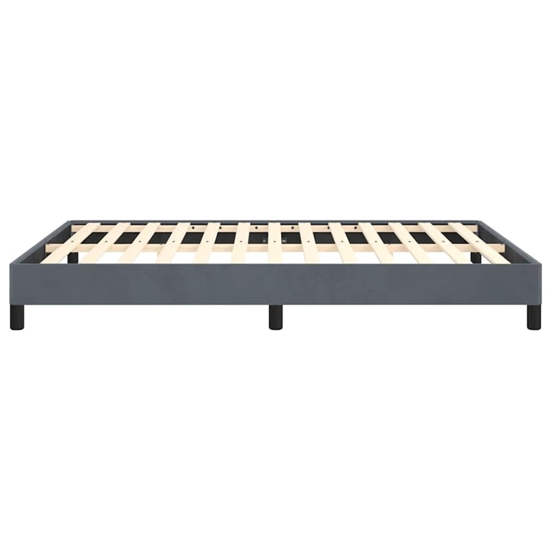 Bowery Hill Engineered Wood Faux Leather Full Bed Frame in Dark Gray