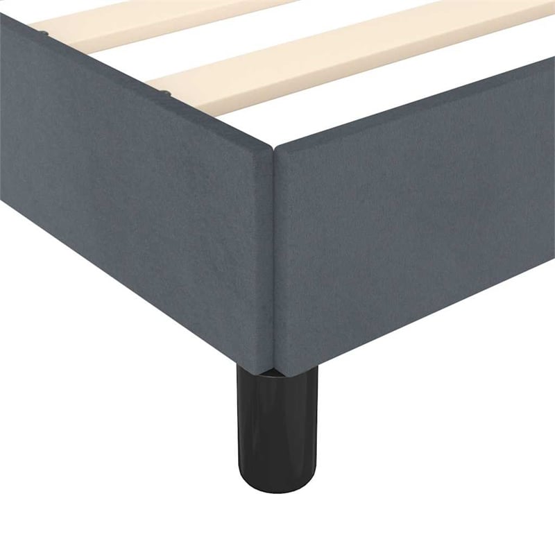 Bowery Hill Engineered Wood Faux Leather Full Bed Frame in Dark Gray