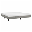 Bowery Hill Contemporary Engineered Wood King Bed Frame in Light Grey