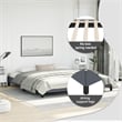 Bowery Hill Engineered Wood King Bed Frame in Dark Gray Fabric