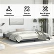 Bowery Hill Engineered Wood King Bed Frame in Dark Gray Fabric