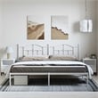 Bowery Hill Powder-Coated Steel King/Double Bed Frame in White