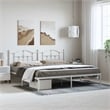 Bowery Hill Powder-Coated Steel King/Double Bed Frame in White