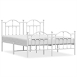 Bowery Hill Powder-Coated Steel King Size Bed Frame in White