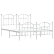 Bowery Hill Powder-Coated Steel King Size Bed Frame in White
