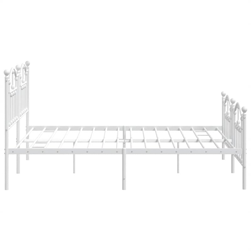 Bowery Hill Powder-Coated Steel Cal King/Double Bed Frame in White